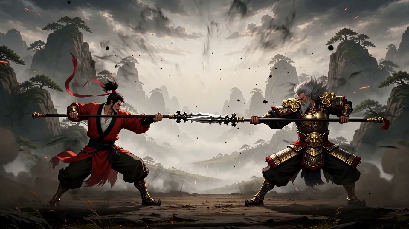 雾山双雄·棍枪决战 — AI video creation
