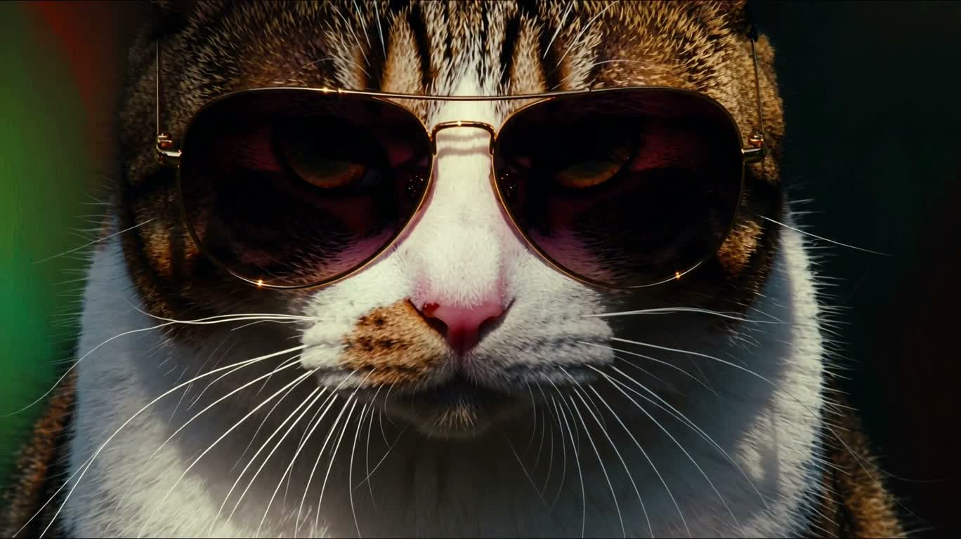 霓彩墨镜猫
