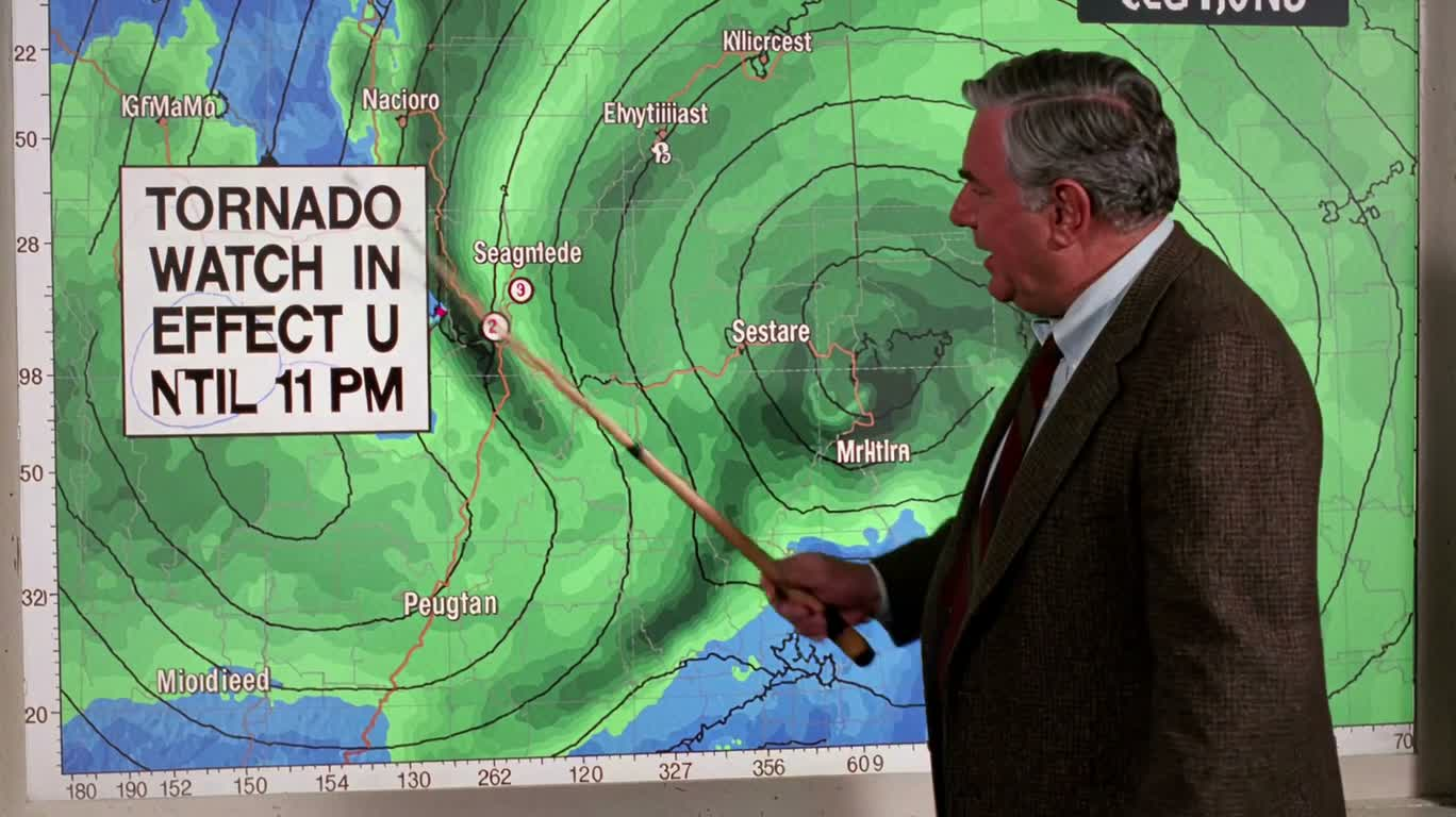 Alerte tornade sur une chaîne rétro — AI video creation