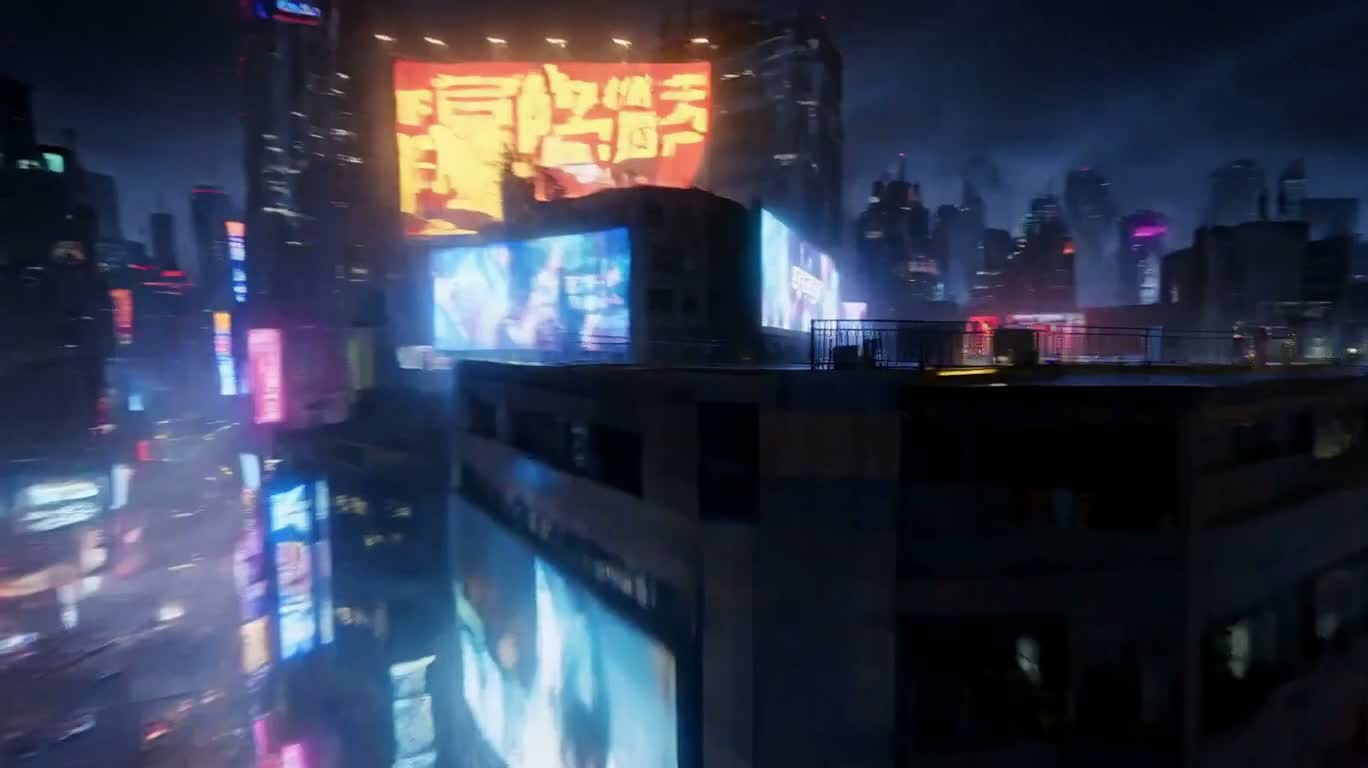 霓虹雨夜武士对决 — AI video creation