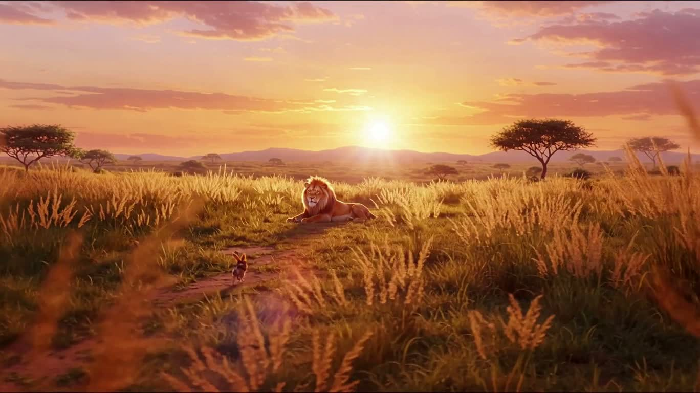 暮色草原:兔子猎手 — AI video creation