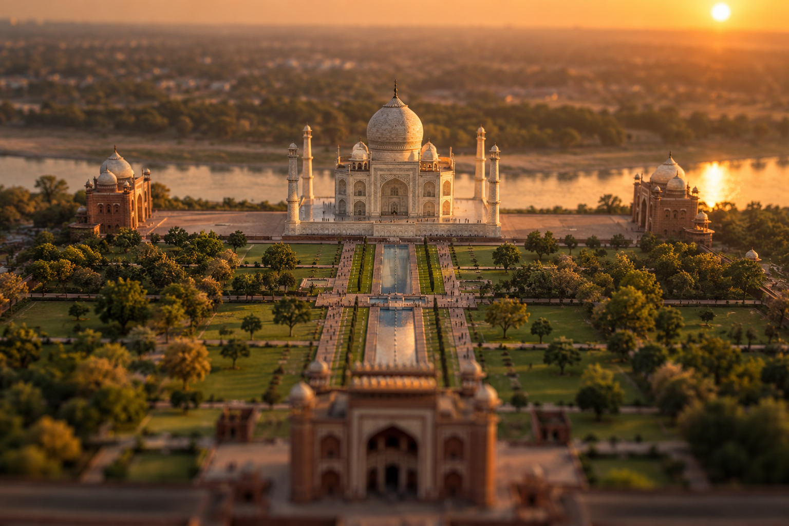 Photographie miniature à bascule d'architecture réelle — AI image creation