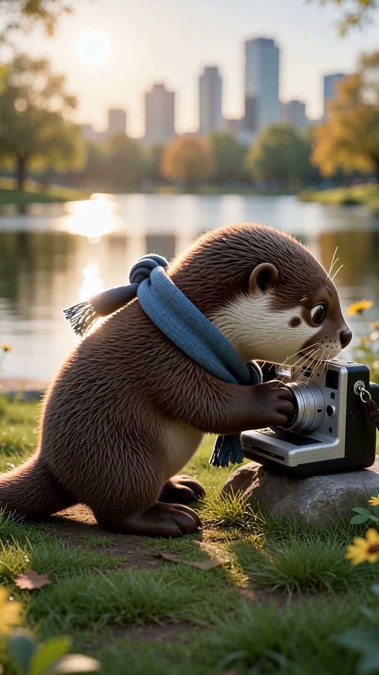 Little Otter's Polaroid Moments by the Lake — AI video creation