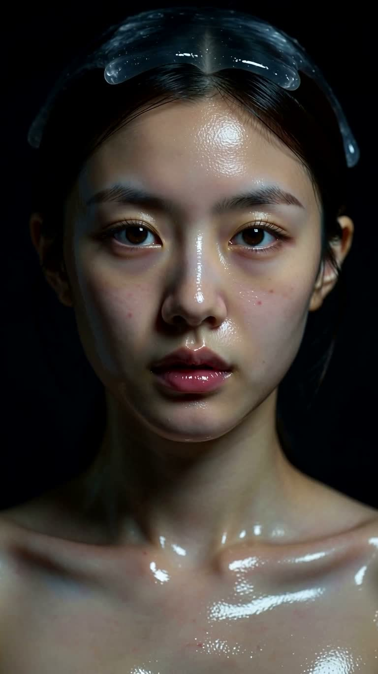 演劇的な光の中のゼリーの女性肖像 — AI video creation