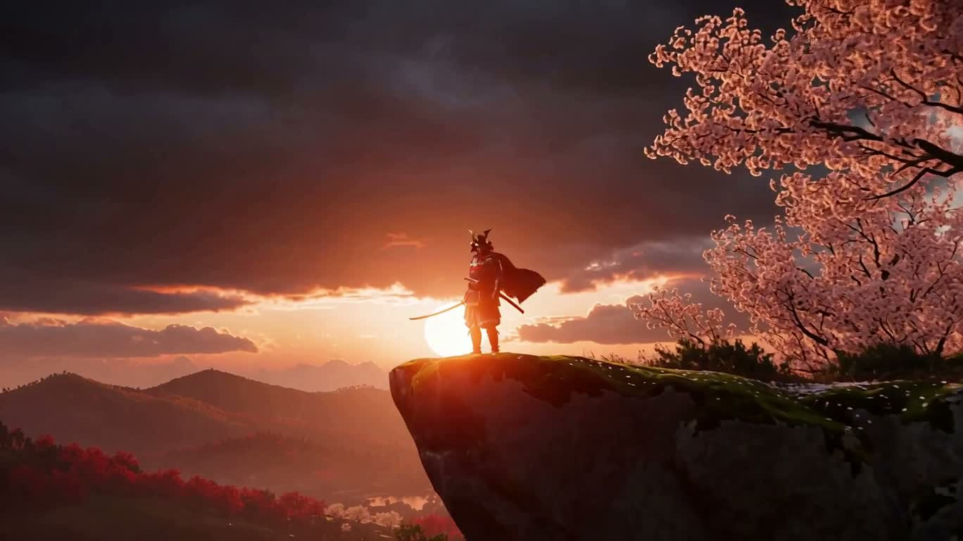 悬崖武士迎击火箭雨 — AI video creation