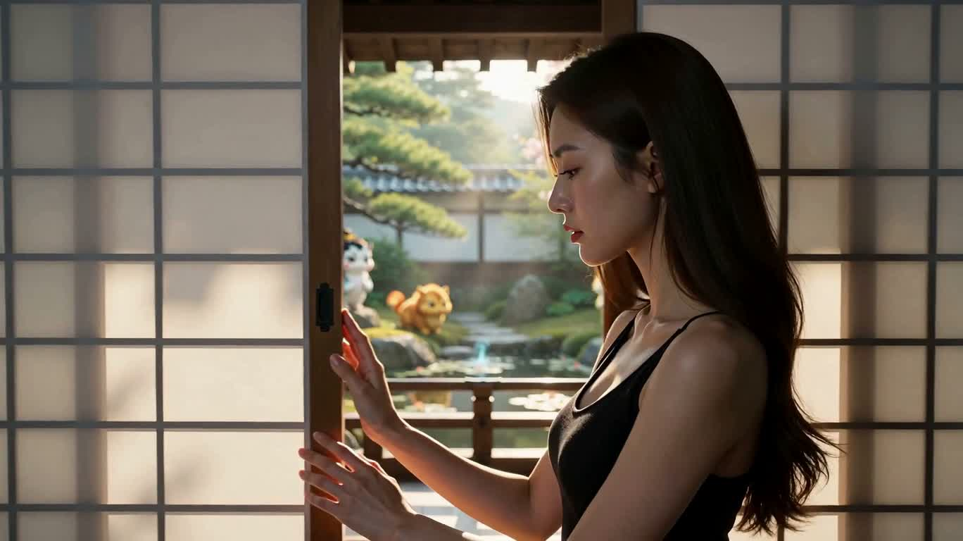 窓から望む百鬼庭園 — AI video creation
