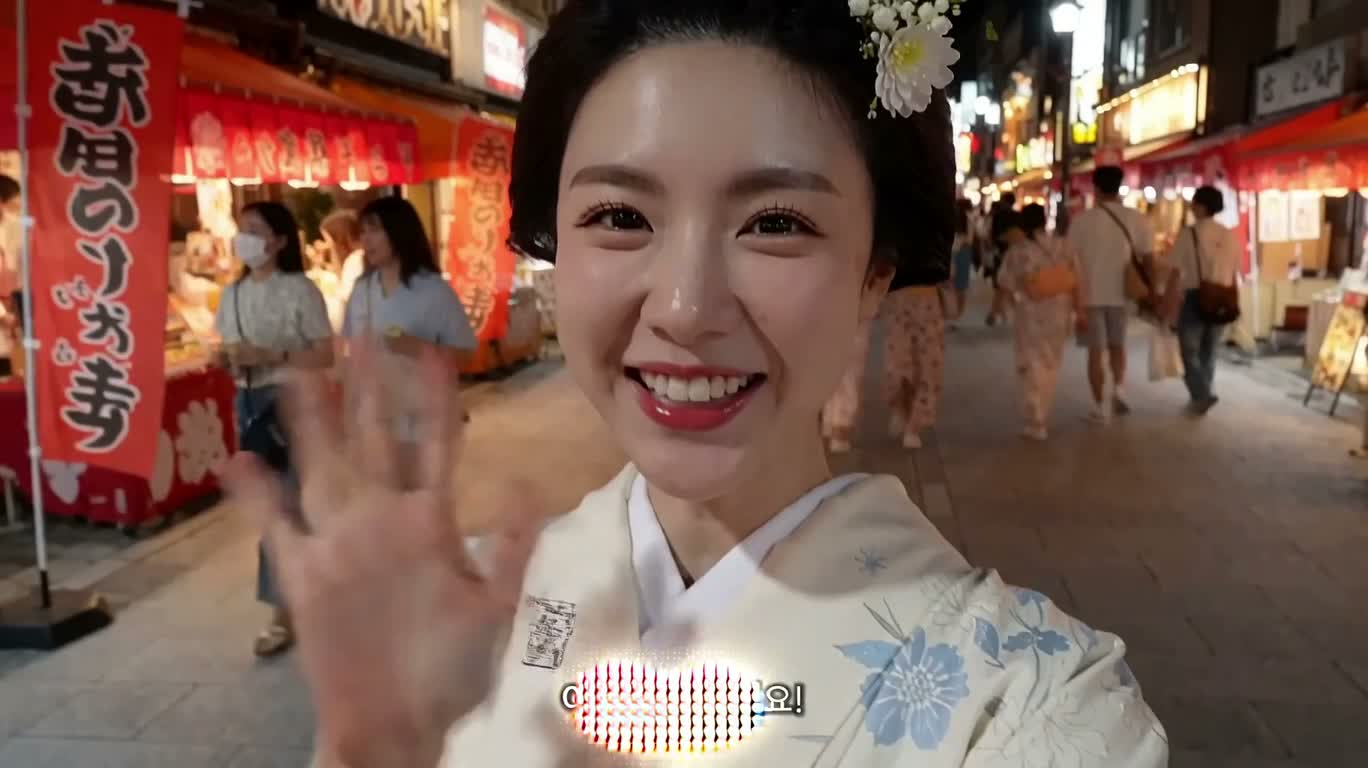 夏夜祭典的花火与美食 vlog — AI video creation