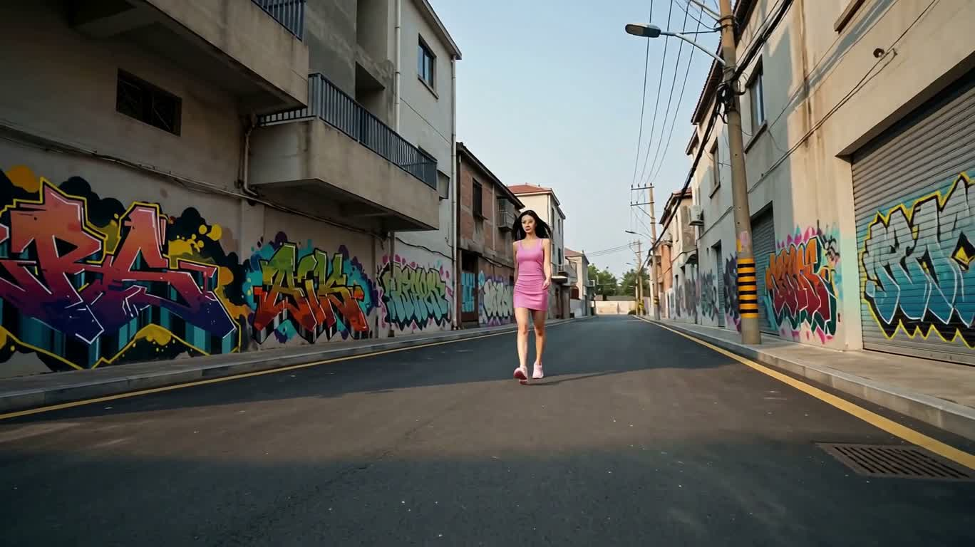 涂鸦街头风尚大片 — AI video creation
