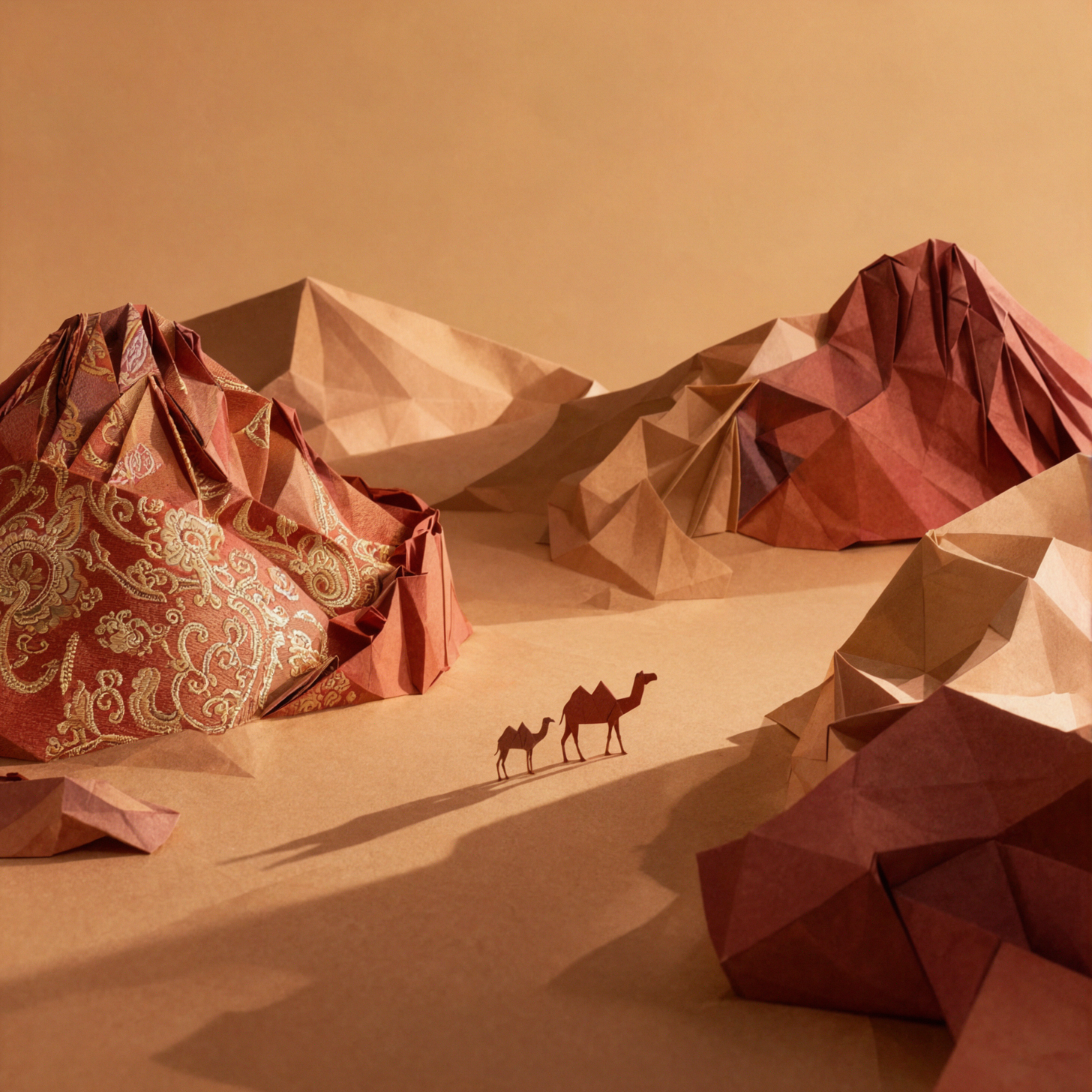 Cồn cát gấm · Tác phẩm điêu khắc gấp giấy — AI image creation