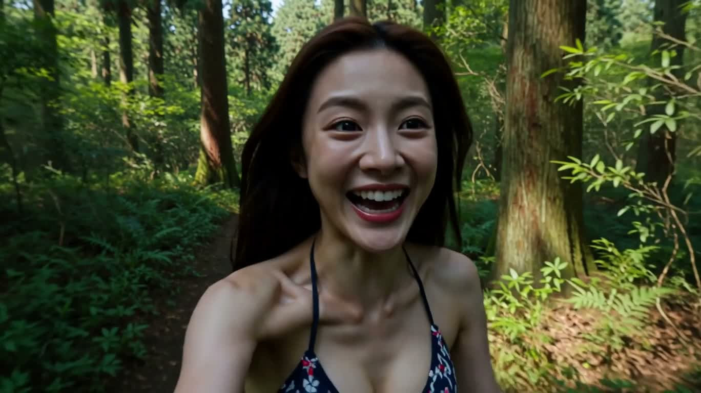 森林小径惊现坠落飞船 — AI video creation