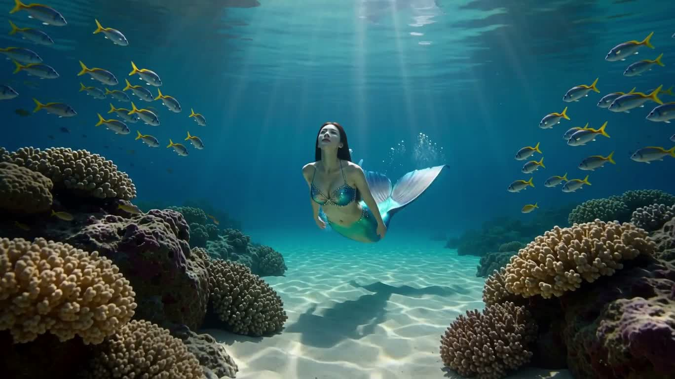 深海幻光人鱼 — AI video creation
