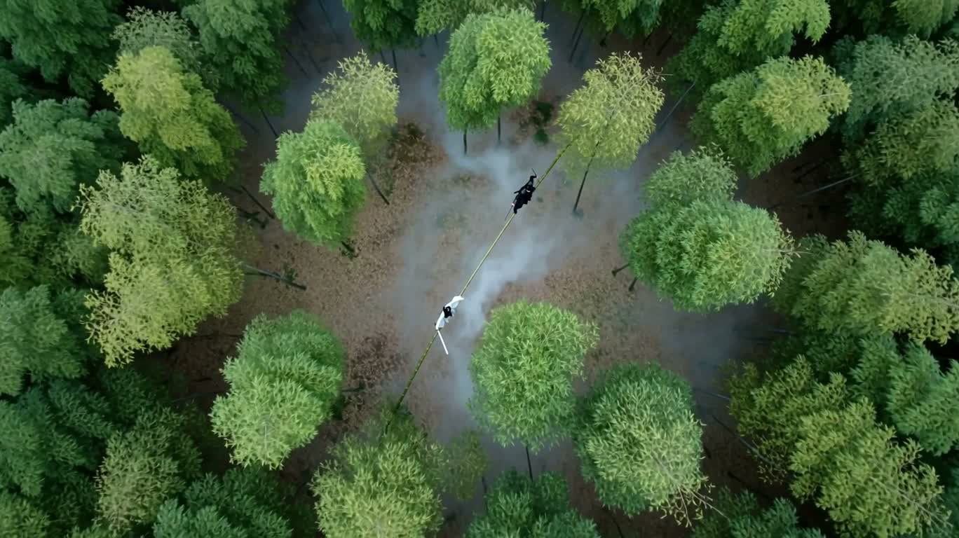 竹海云巅双剑对决 — AI video creation