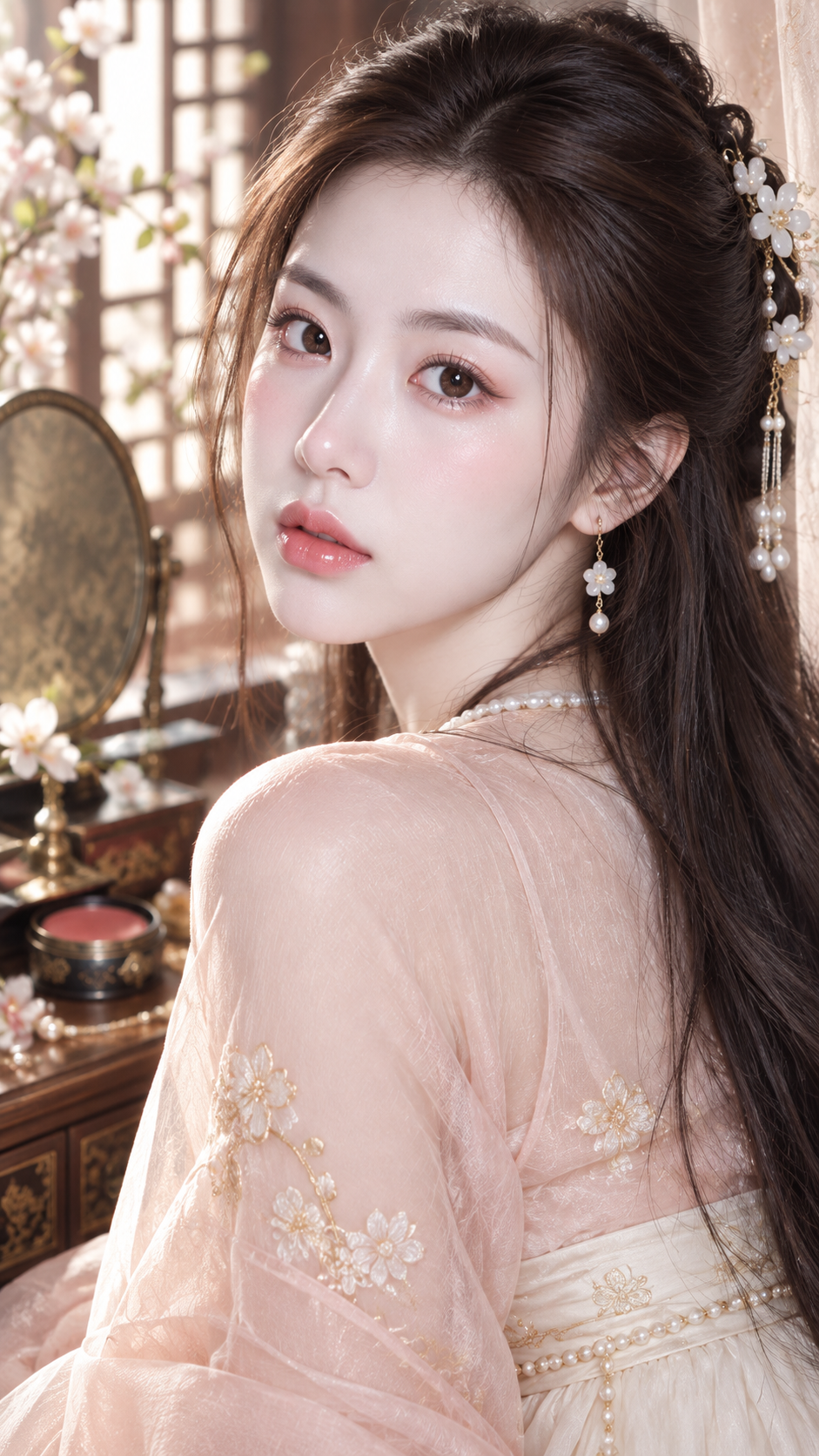 古风贵女水光美妆特写 — AI image creation