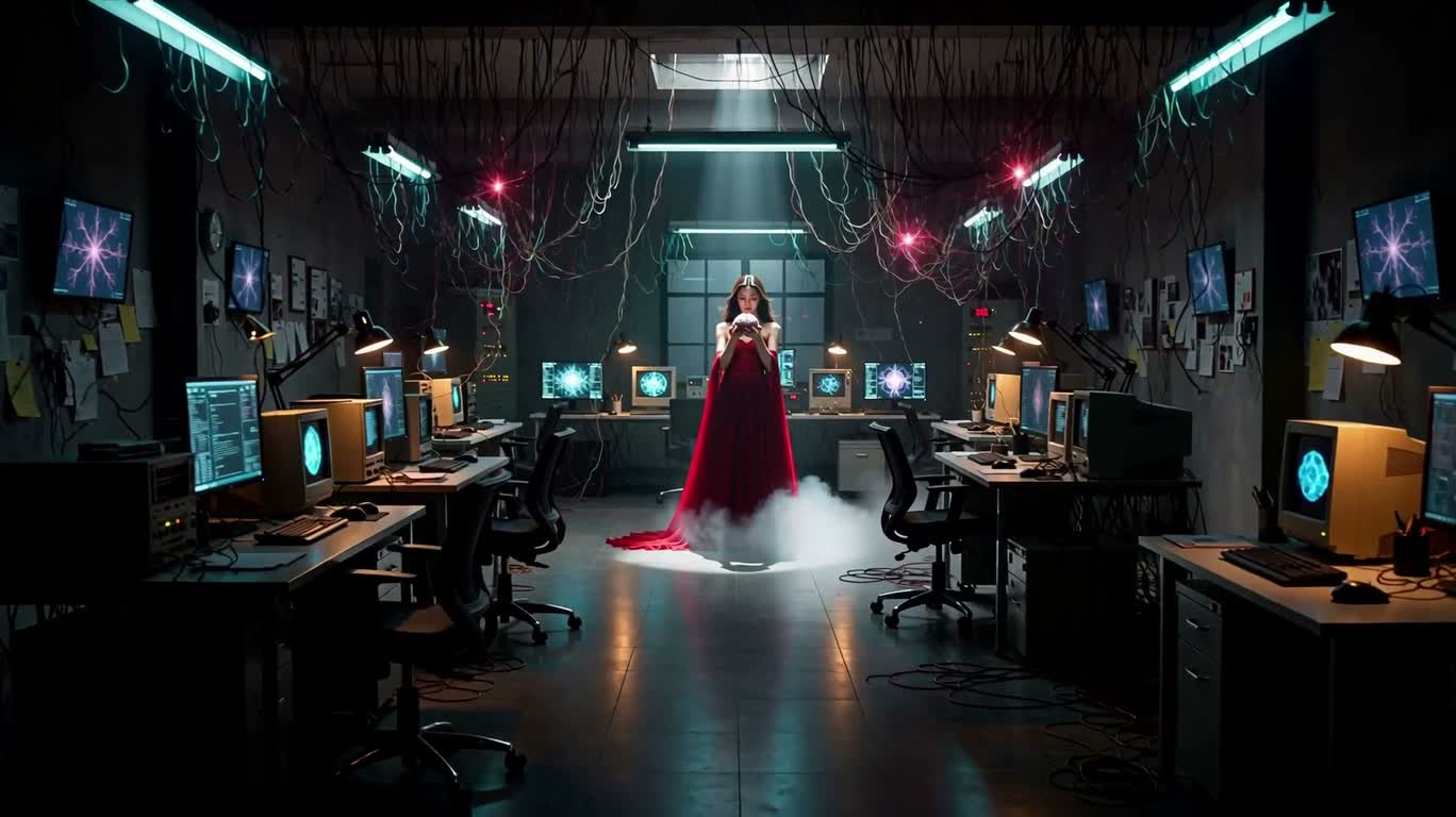 Căn phòng bí ẩn của chiếc váy đỏ — AI video creation