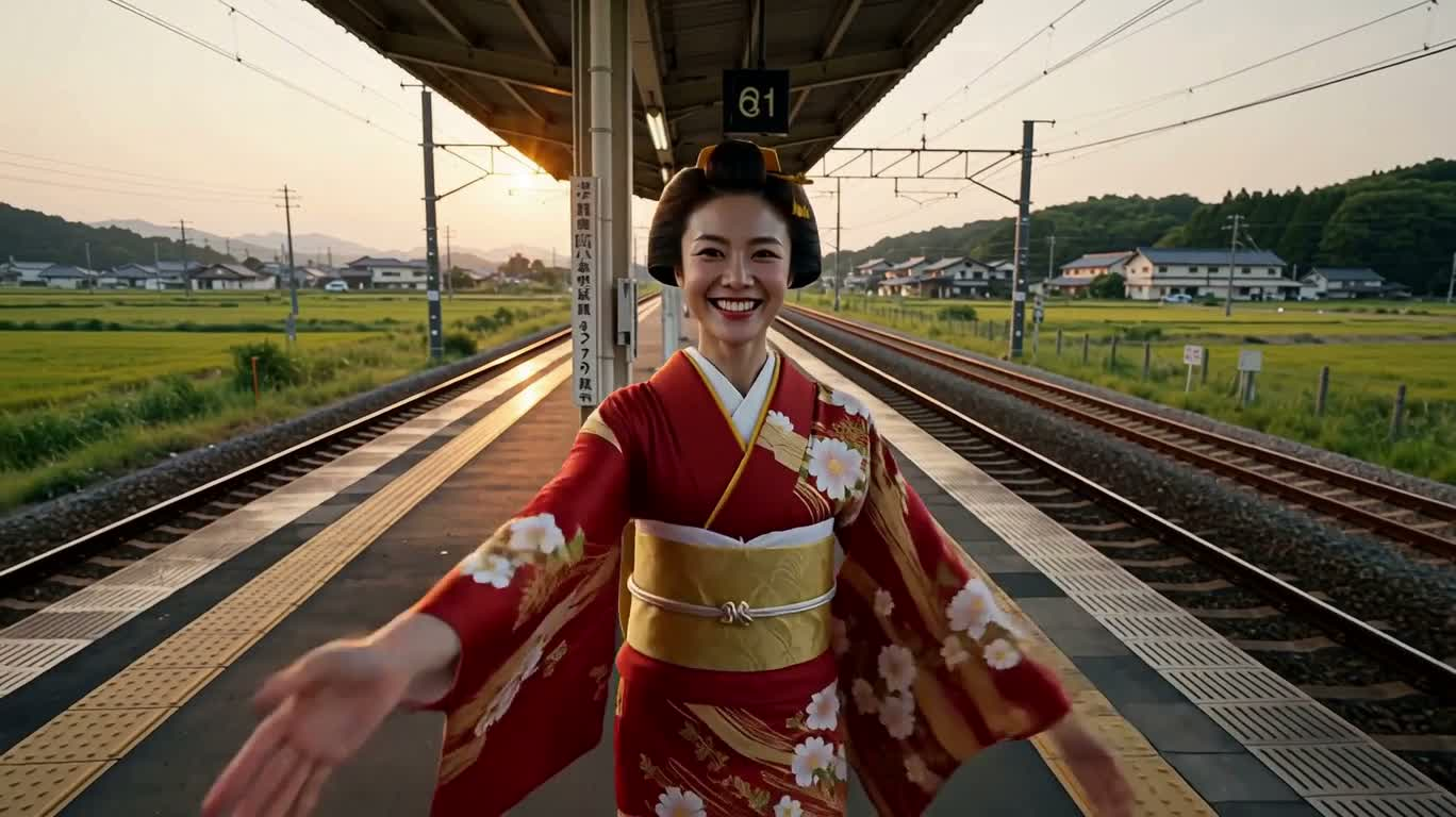 和服女孩的日本一日旅程 — AI video creation