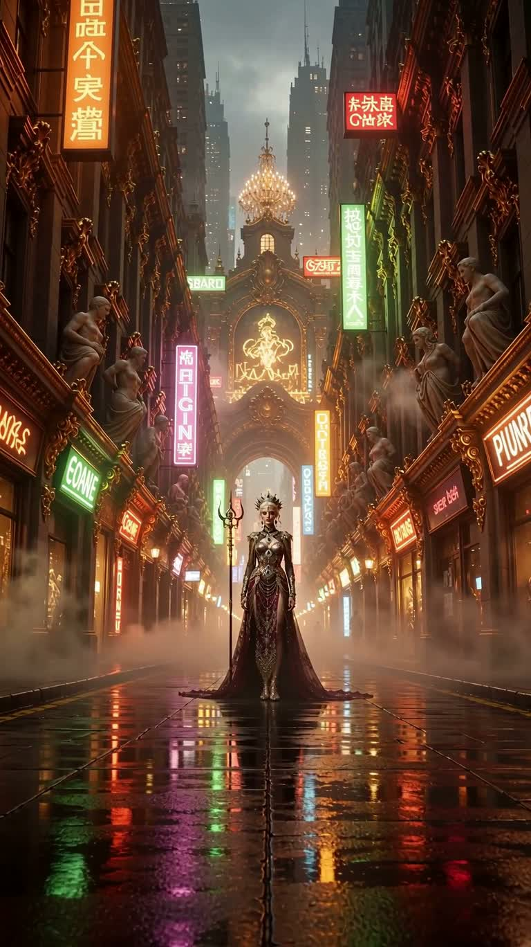 洛可可霓虹城 portrait — AI video creation