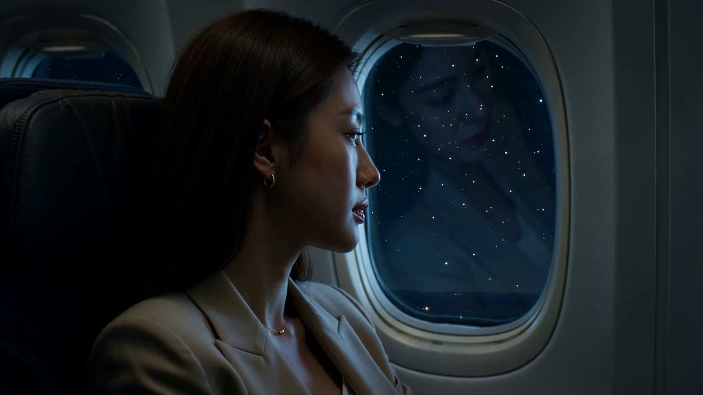 Aurora Outside the Night Flight Window