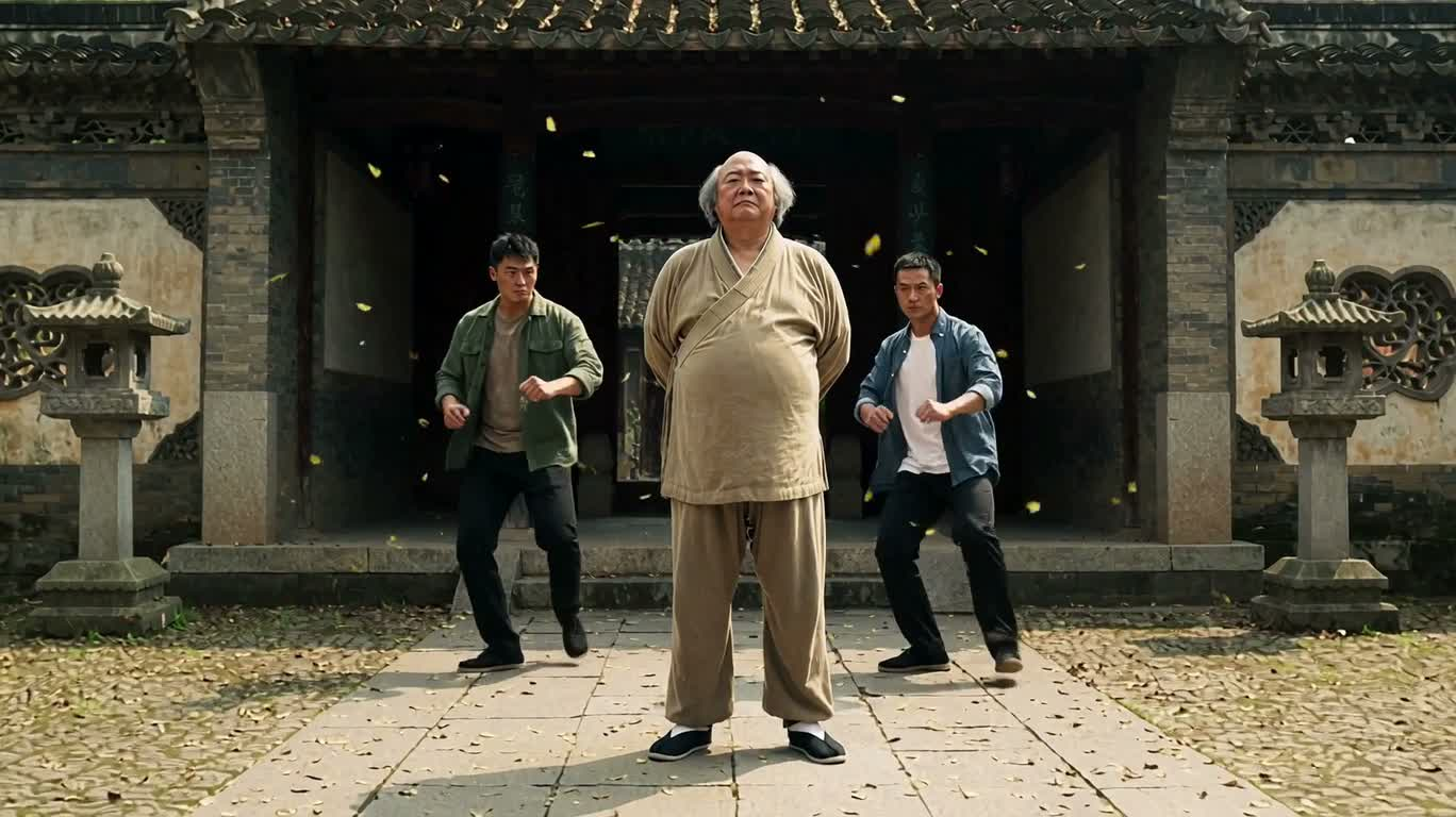 胖老宗师的优雅反击 — AI video creation