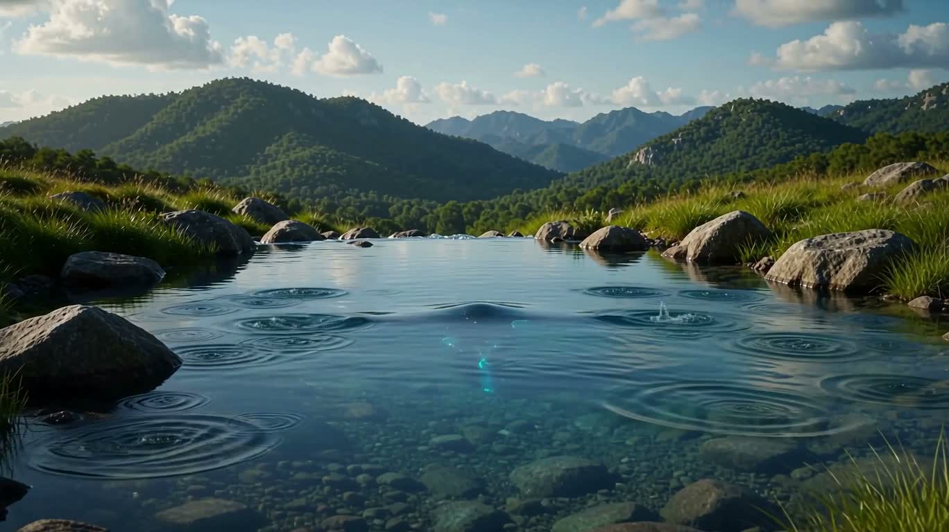 Figure d'eau : royaume d'ombres et de lumières — AI video creation