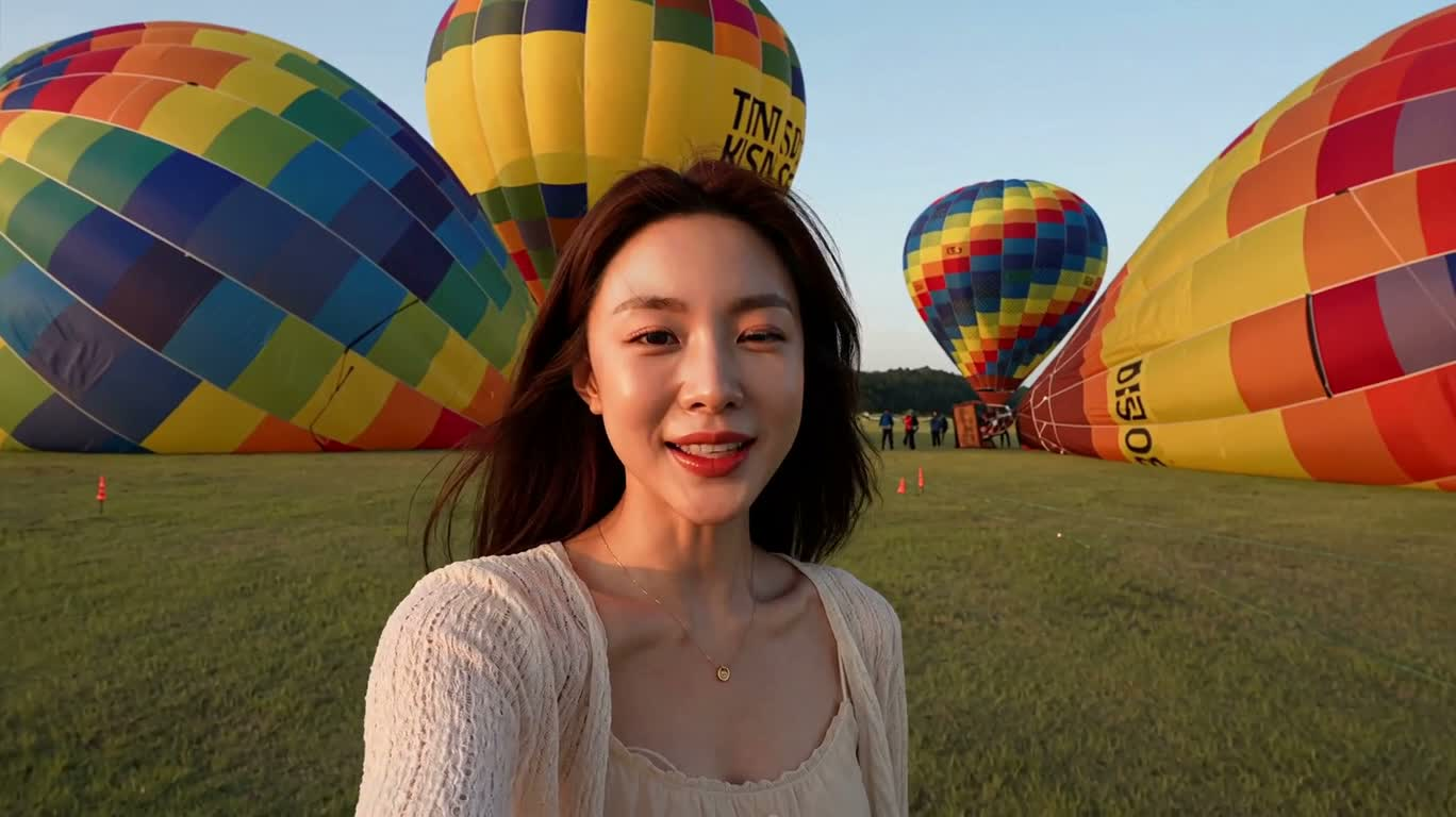 夕阳热气球自拍之旅 — AI video creation