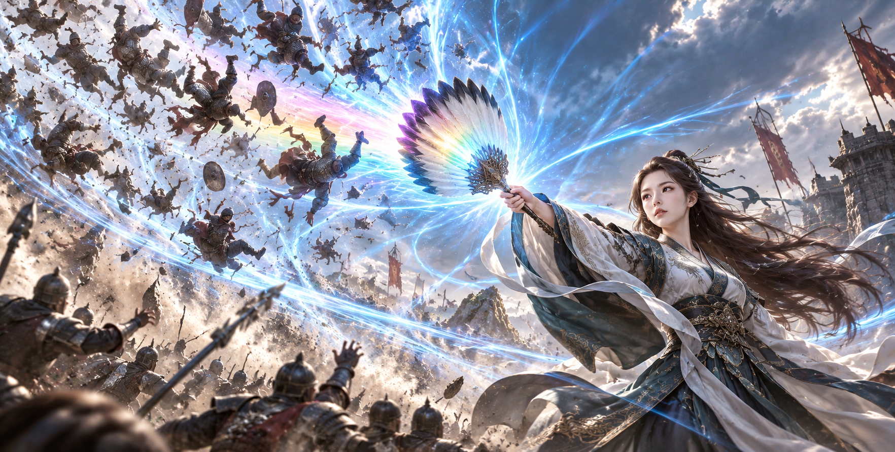 彩虹法扇席卷战场 — AI image creation