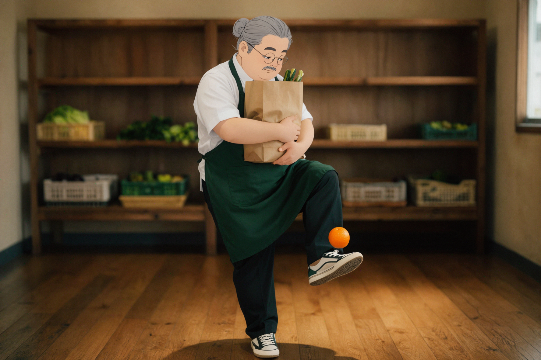 사카모토 타로 · 오렌지의 파업 — AI image creation