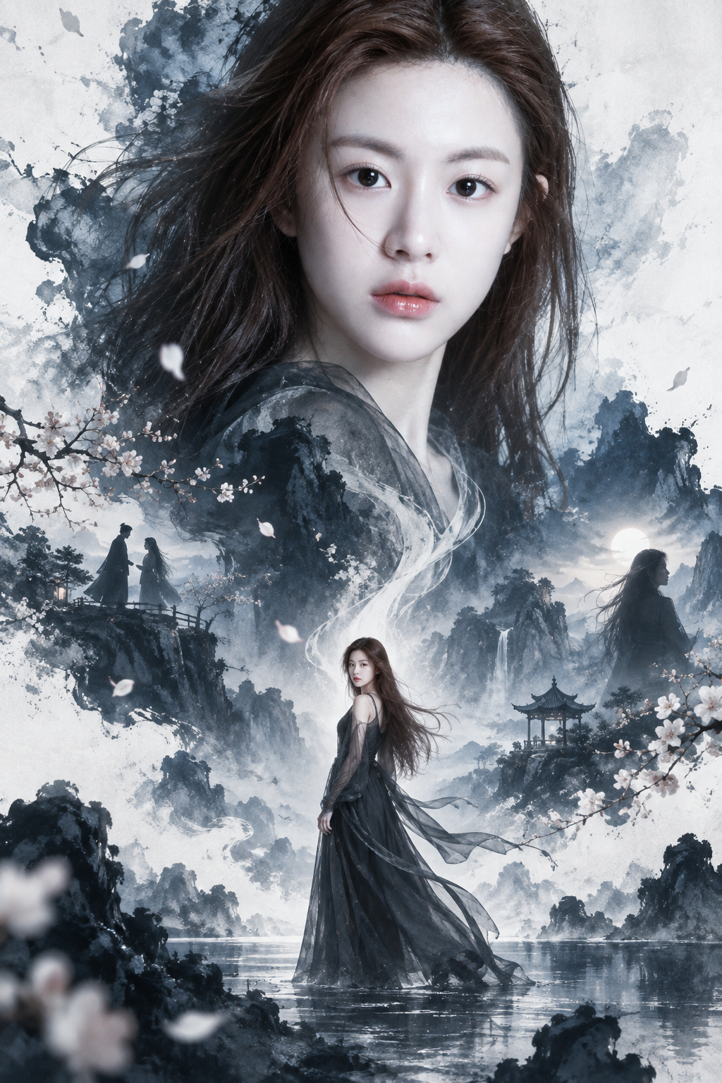 角色分层叙事宣传海报 — AI image creation