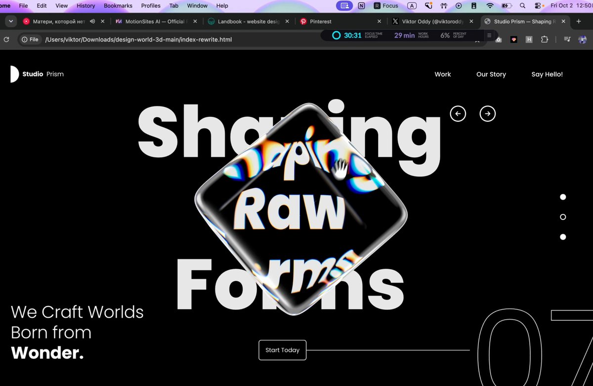 液态玻璃网页首屏 — AI video creation