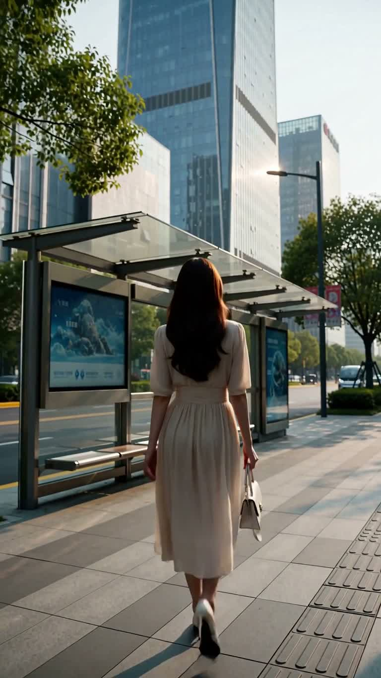 阳光街角的未来出行 — AI video creation