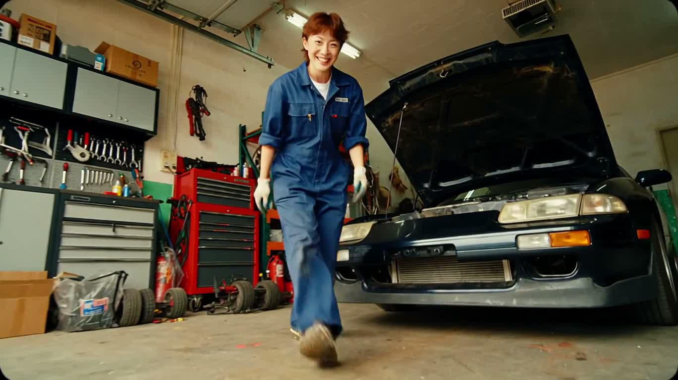 车库里的惊喜试车 — AI video creation