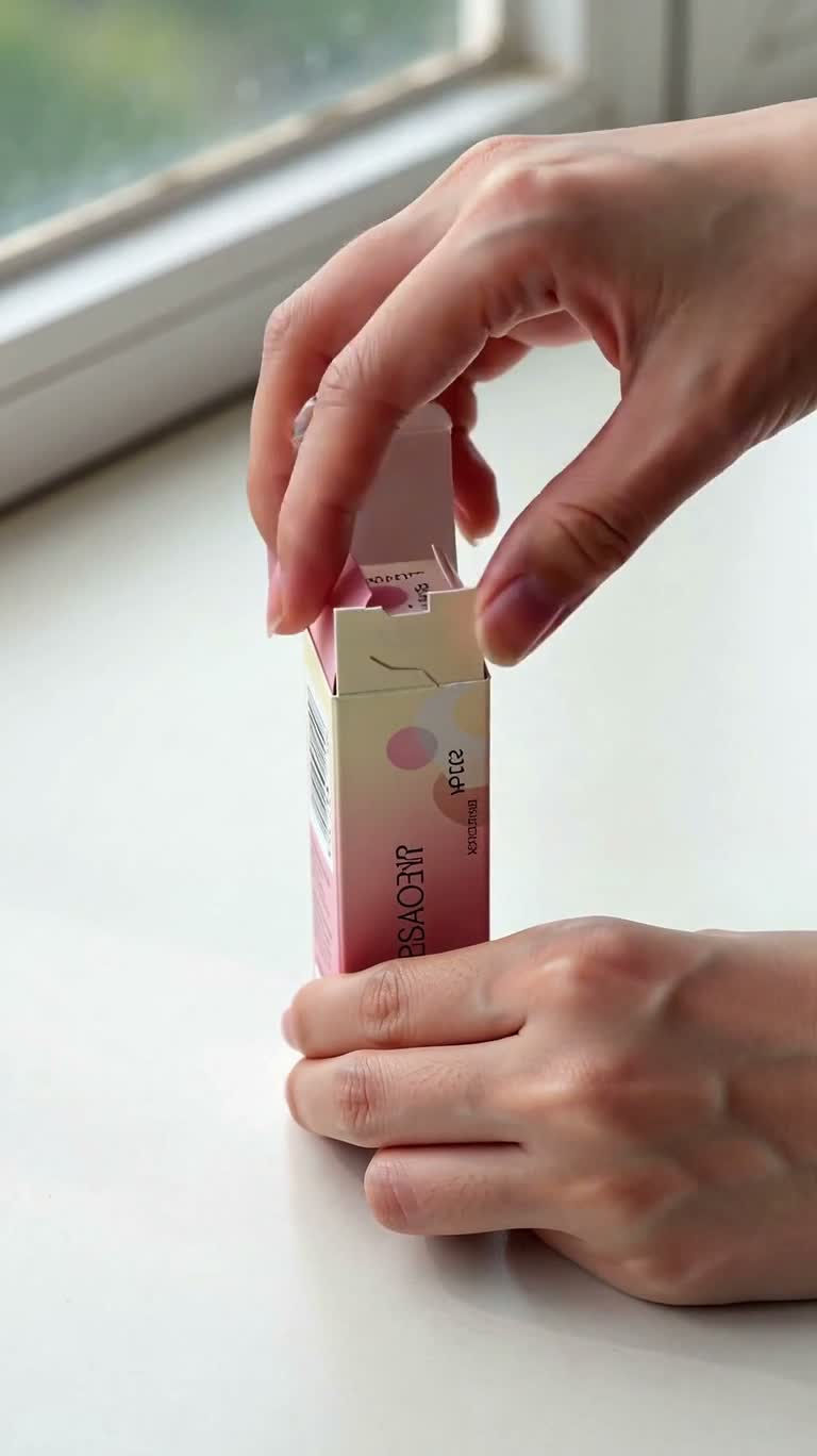 ピンクのリップグロスの質感開封とカフェ広告