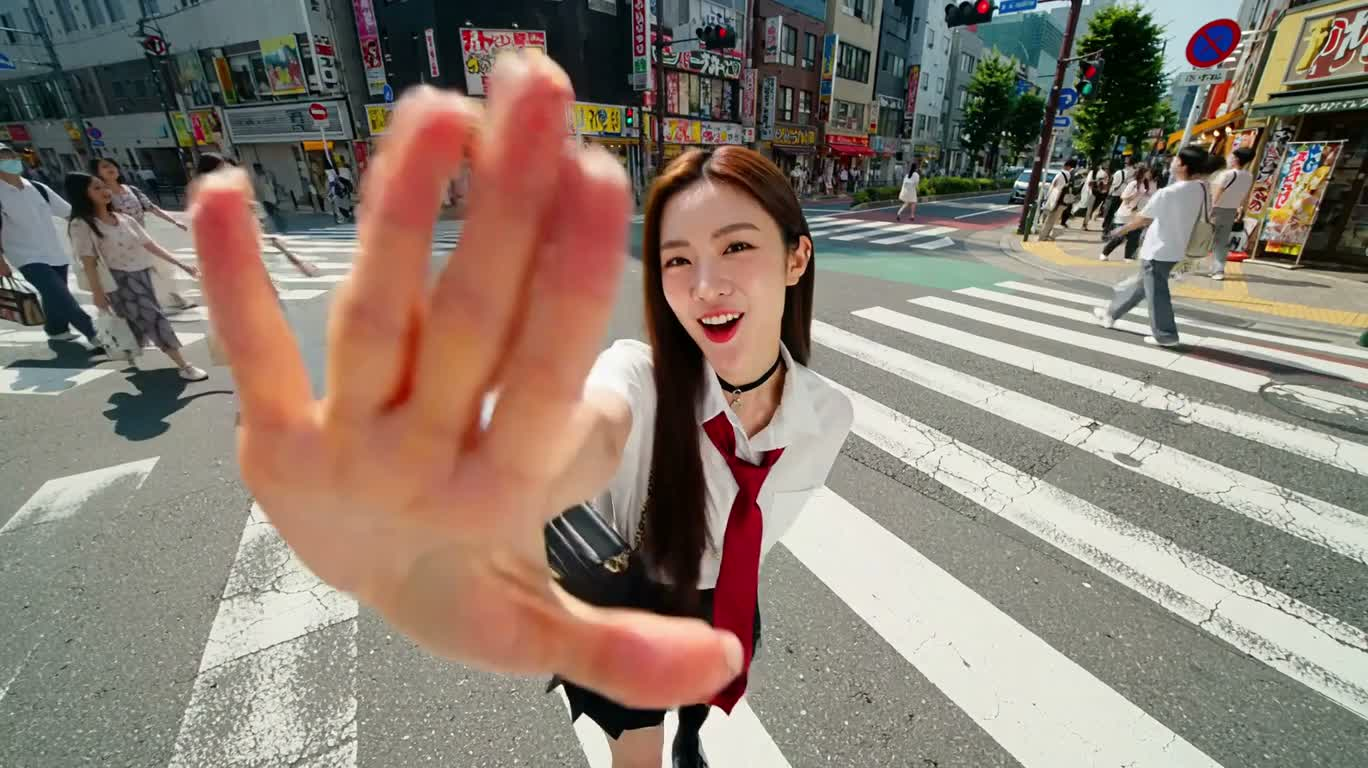 涩谷十字路口的闪亮应援舞 — AI video creation