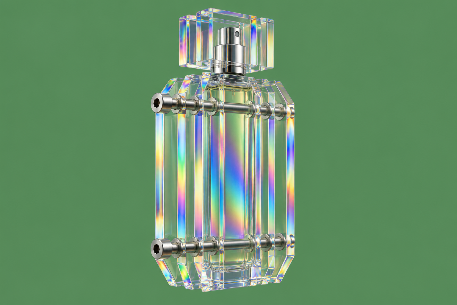 棱镜虹彩玻璃层叠工业极简设计 — AI image creation