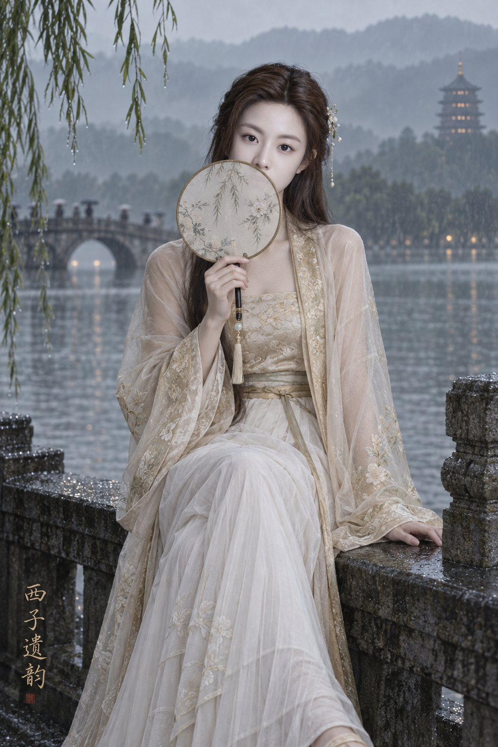 西湖烟雨：江南汉服人像 — AI image creation