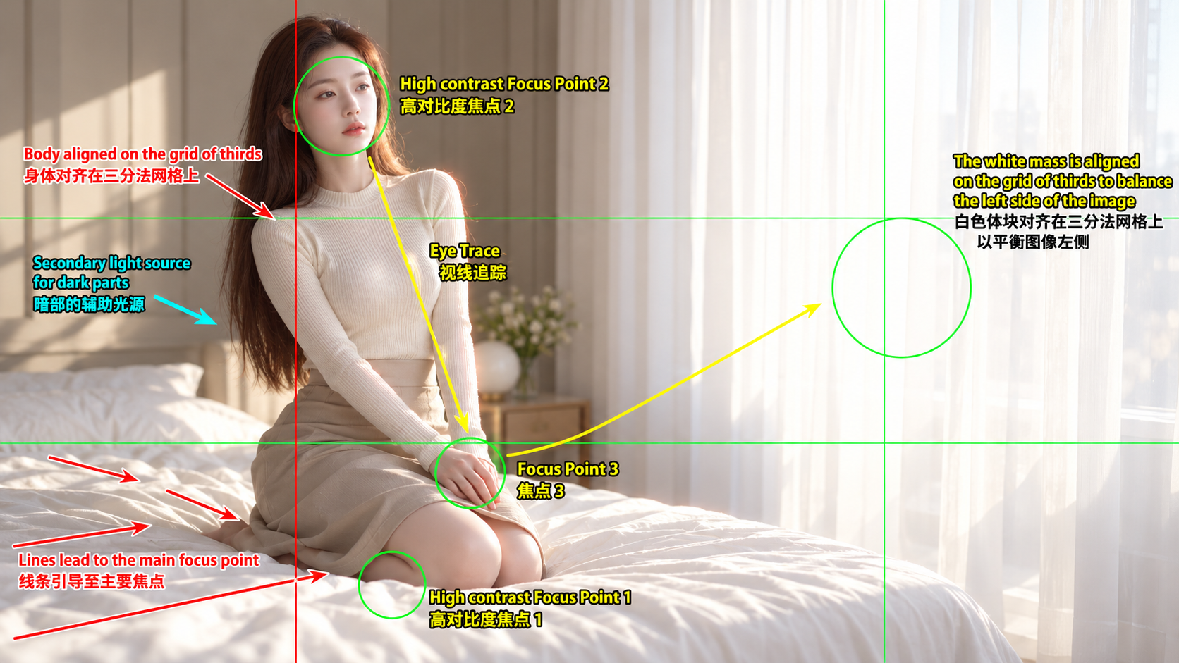简约卧室电影感时尚构图分析 — AI image creation