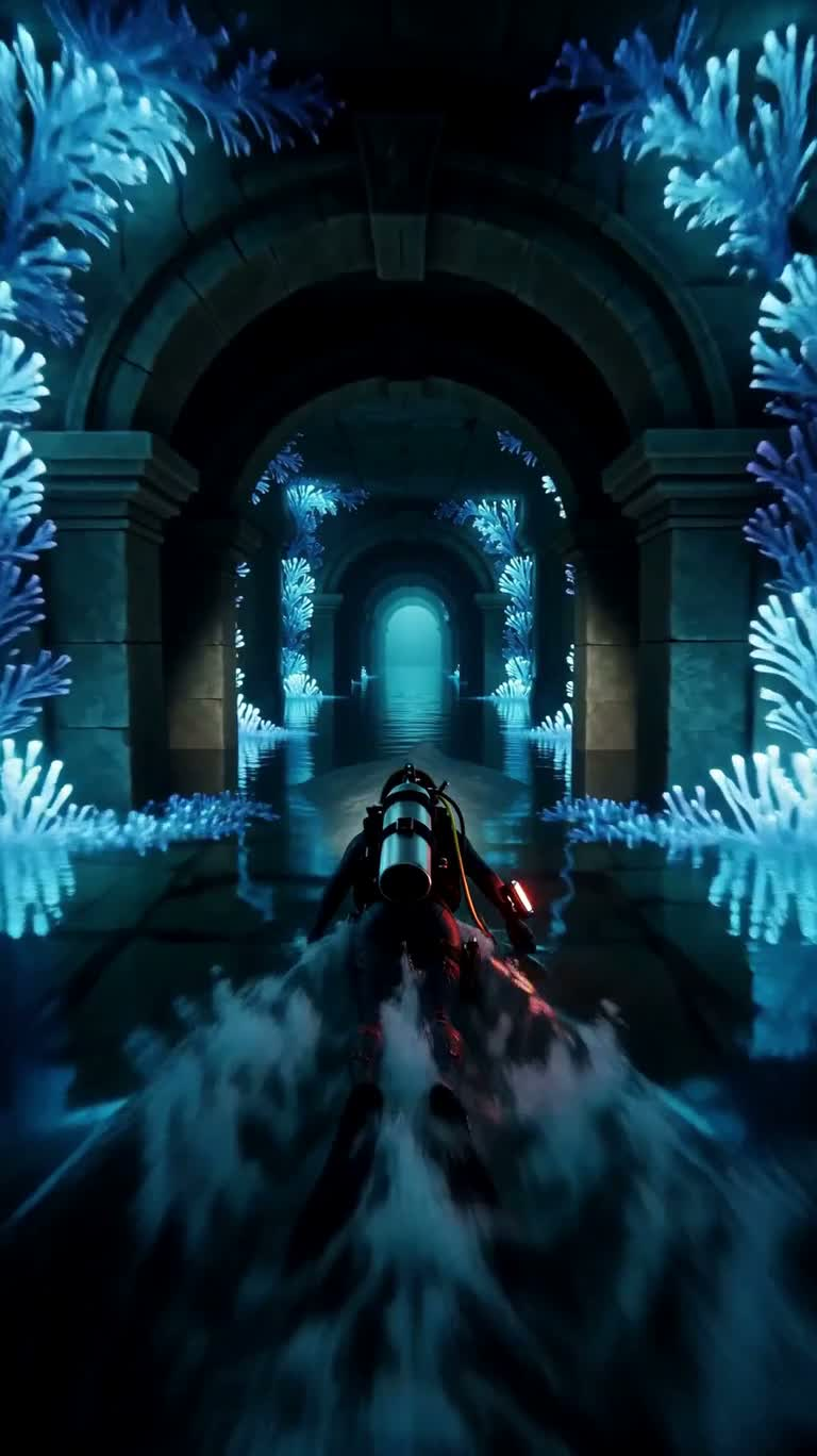 利维坦喉中的深渊坠降 — AI video creation