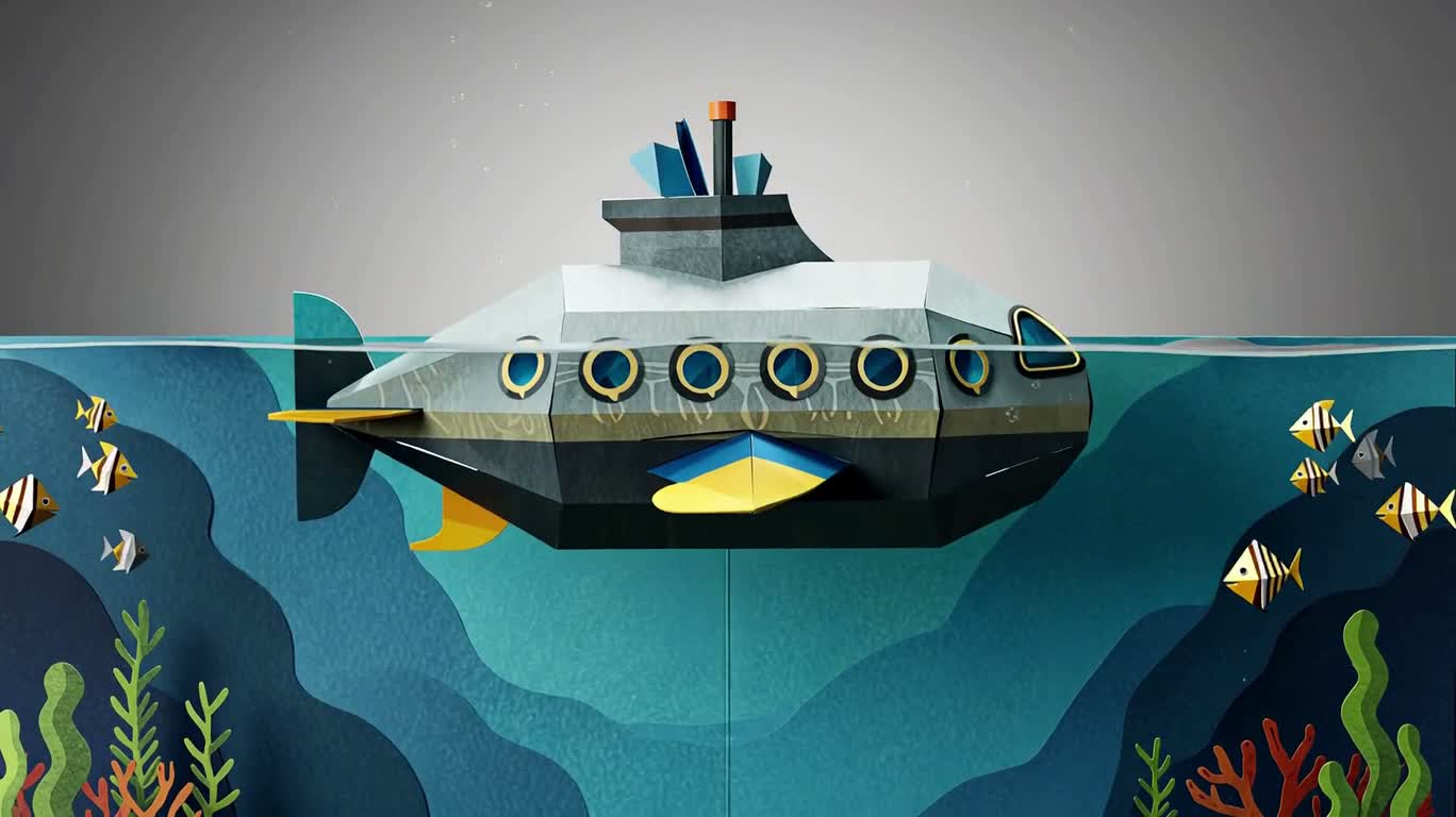 Livre pop-up d'aventure sous-marine — AI video creation
