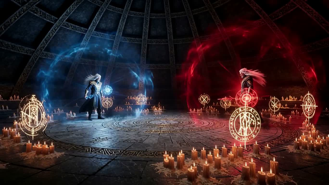 风暴虚空中的双法师终焉决斗 — AI video creation