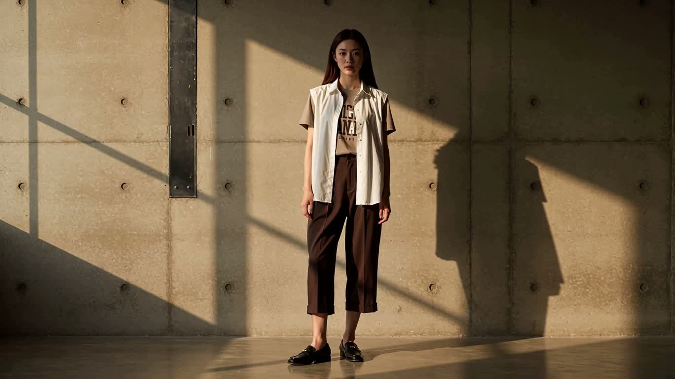 中叶美国写实画风中的静谧女子肖像 — AI video creation