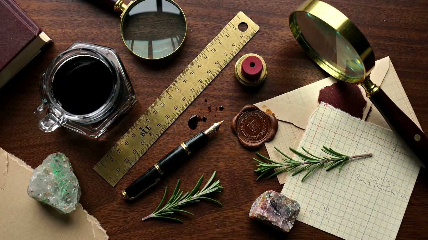Tĩnh vật trên bàn gỗ óc chó — AI video creation