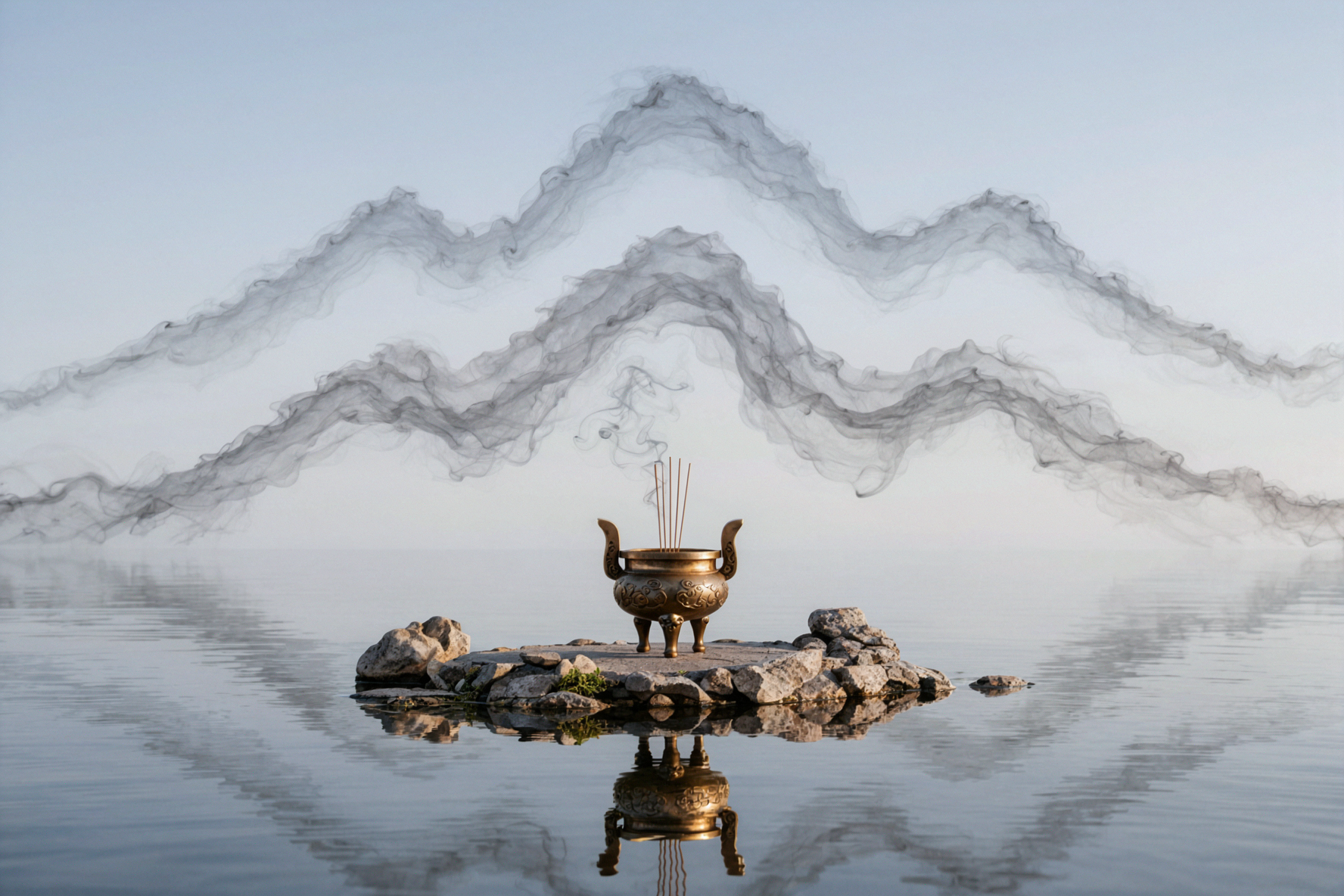 Incense Burner on Water · Architecture Magazine — AI image creation