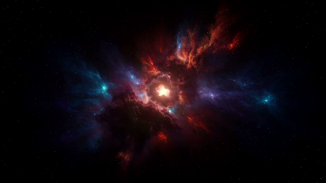 カラフルな星雲の爆発