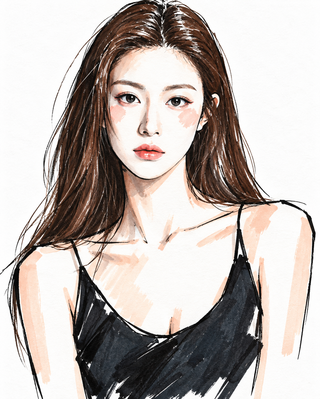 极简手绘时尚编辑插画 — AI image creation
