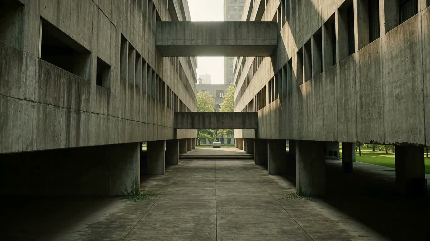 藤蔓覆 Brutalist 废墟