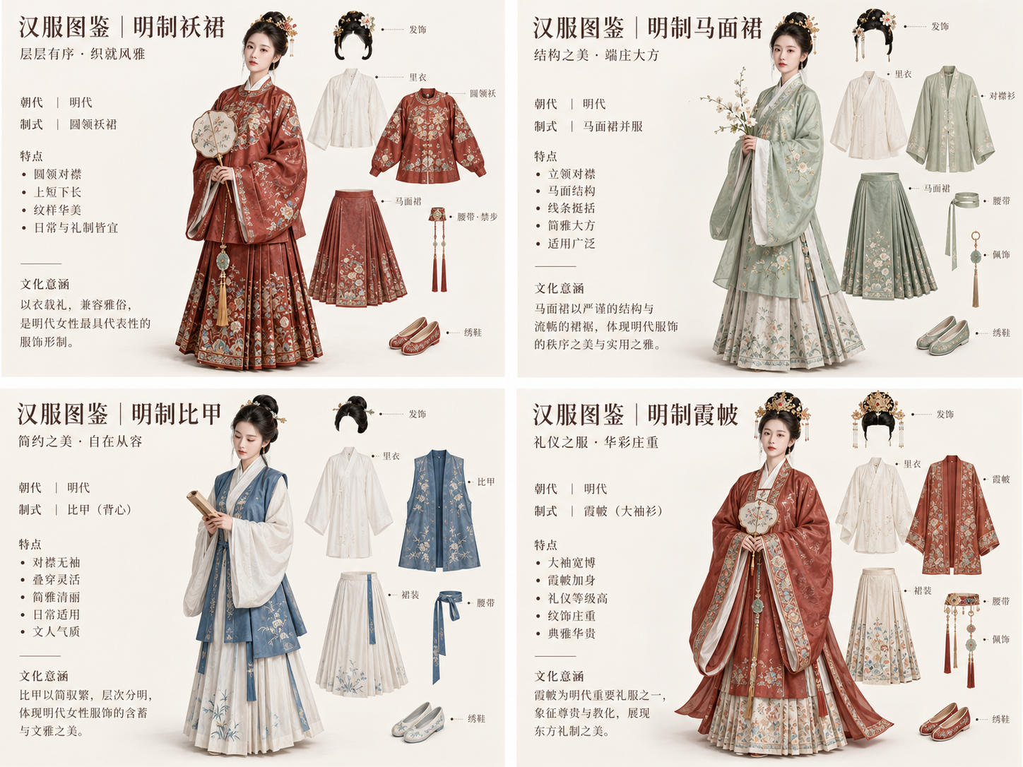 女子汉服图鉴海报 — AI image creation