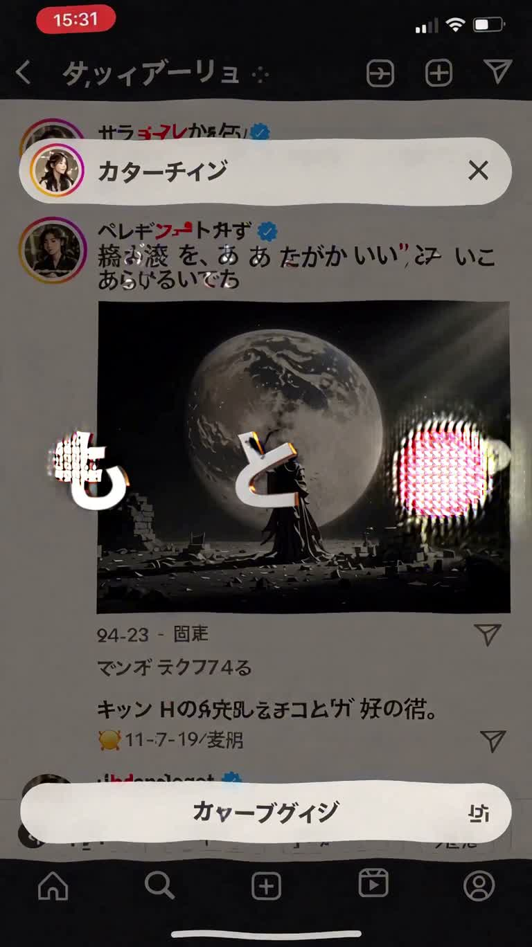 화면 속 글자가 소용돌이가 된다