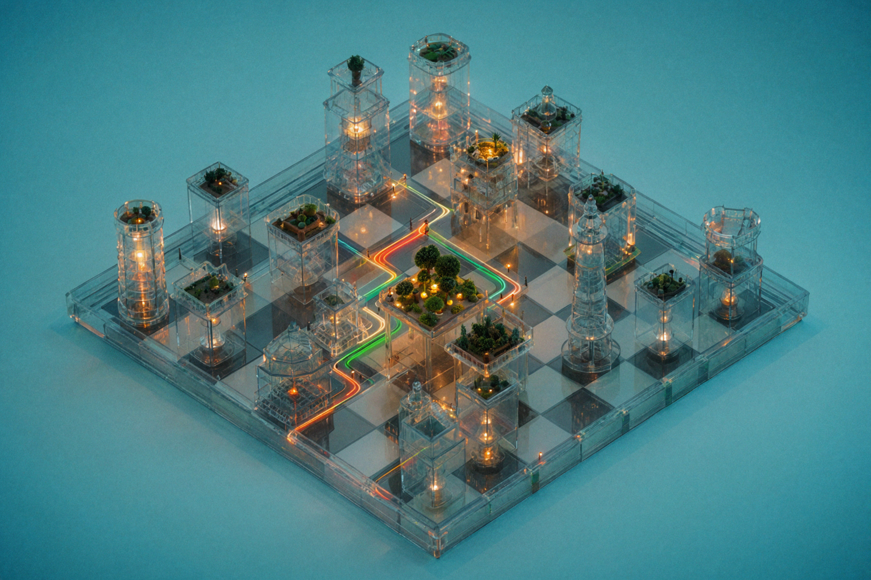 Glass Chessboard District · Cinematic Realism — AI image creation