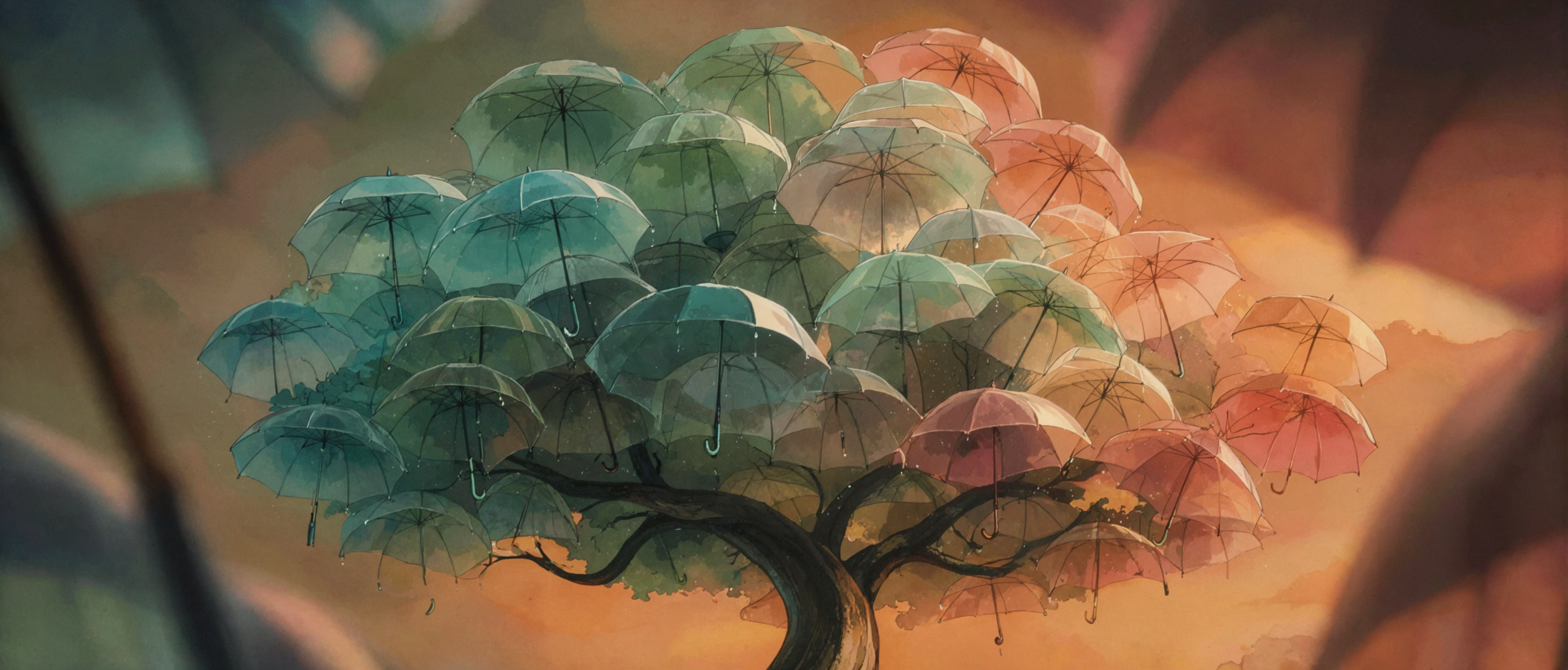 Arbre-parasol tropical · Cel shading japonais — AI image creation