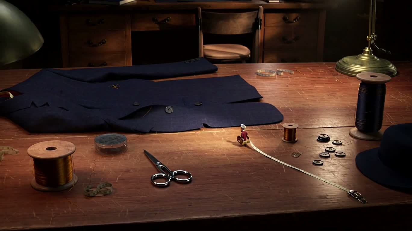The Miniature Tailor and the Giant Suit — AI video creation
