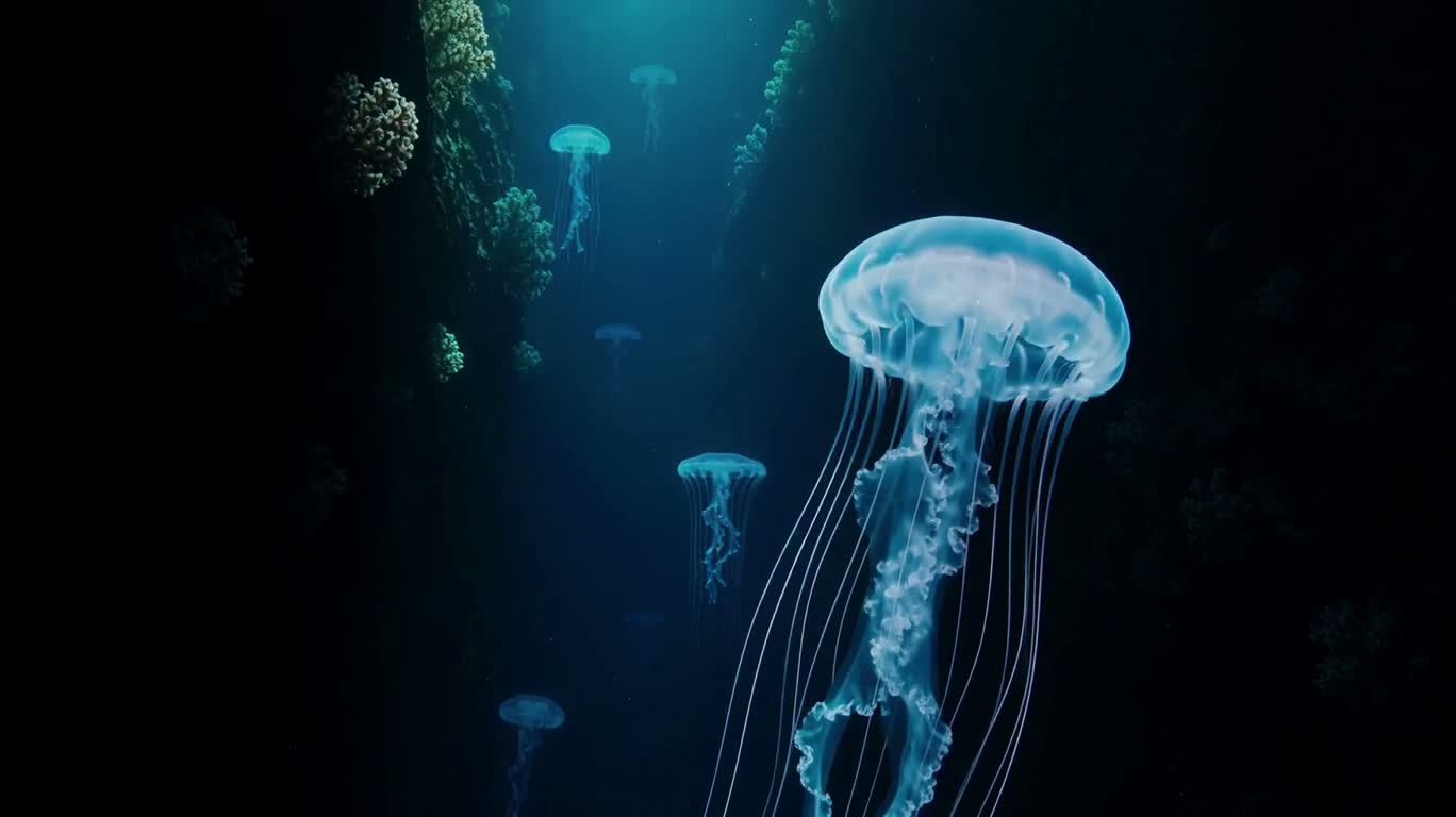 深海水母漂流 — AI video creation